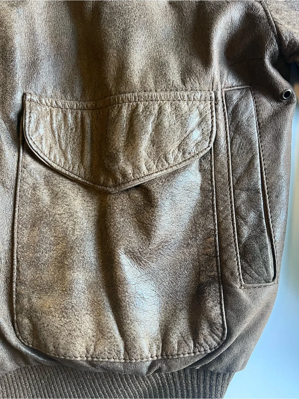 Vintage Paris Sport Club Wings of Adventure Leather Flight Bomber Jacket L